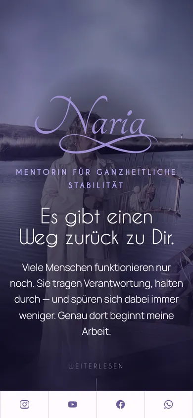 Webseite naria.earth auf dem Handy